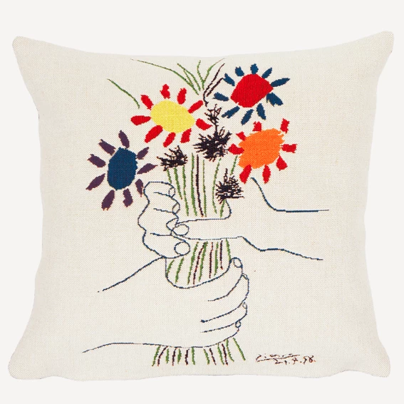 Jules Pansu Pablo Picasso - Fleurs Et Mains - Cushion - 45 X 45 Gifts