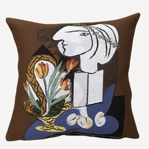 Jules Pansu Gifts Pablo Picasso- Nature Morte Aux Tulipes Cushion - 45 X 45