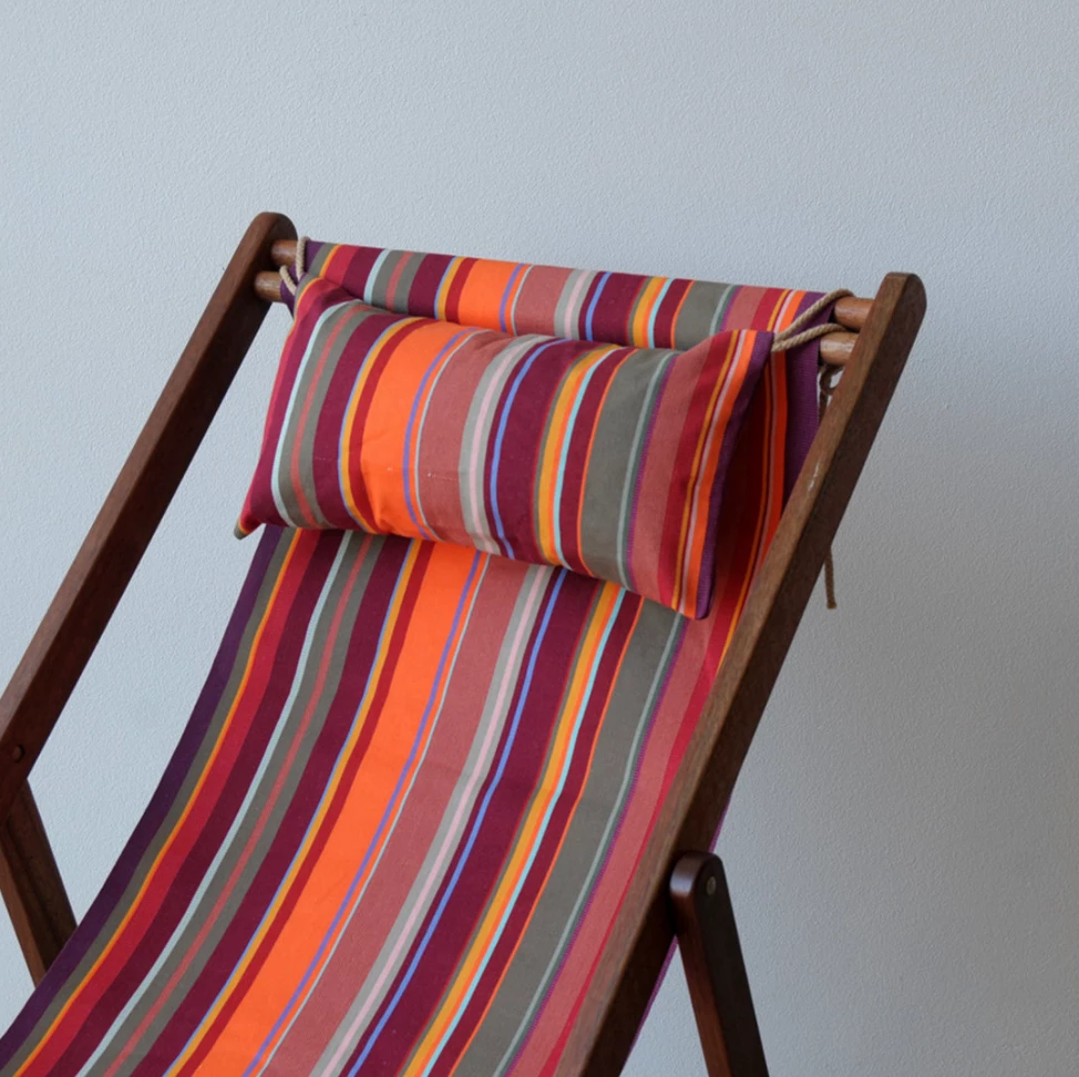 Scout Furniture Deck Chair With Arms - St. Vincent Rouge - With Cushion