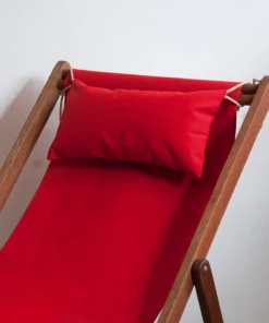 Scout Furniture Deck Chair Sumbrela Plain Red With Arms And Cushion