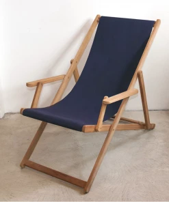 Scout Deck Chair In Plain Navy With Arms Furniture