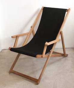 Scout Furniture Deck Chair In Plain Charcoal With Arms