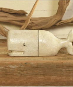Scout Homewares Cast Iron Whale Bookends In White
