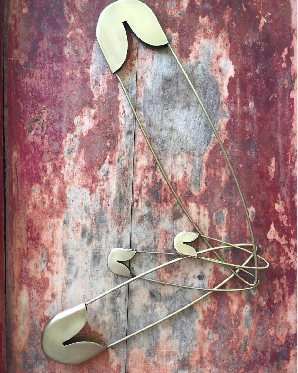 Scout House Extra Large Brass Safety Pin By Fog Linen Work Japan Homewares
