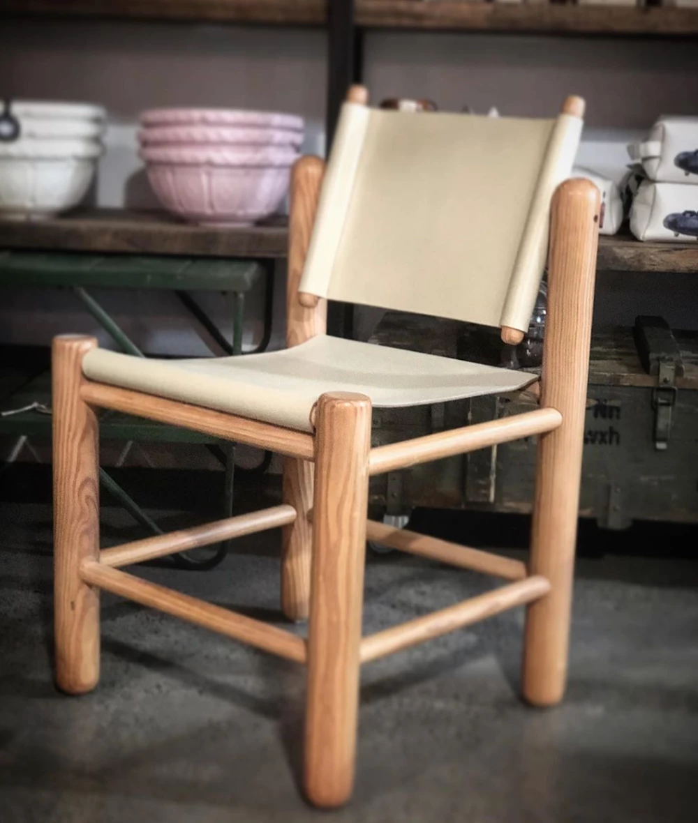 Scout House Vintage Leather Sling Chairs - Set Of Four