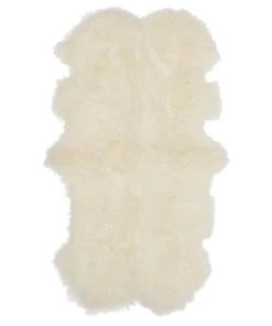Scout House Mongolian Sheepskin Floor Rug - White
