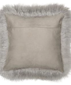 Scout House Mongolian Sheepskin Cushion - Light Grey 40 Cm