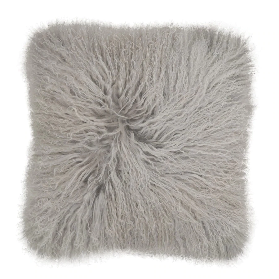 Scout House Mongolian Sheepskin Cushion - Light Grey 40 Cm