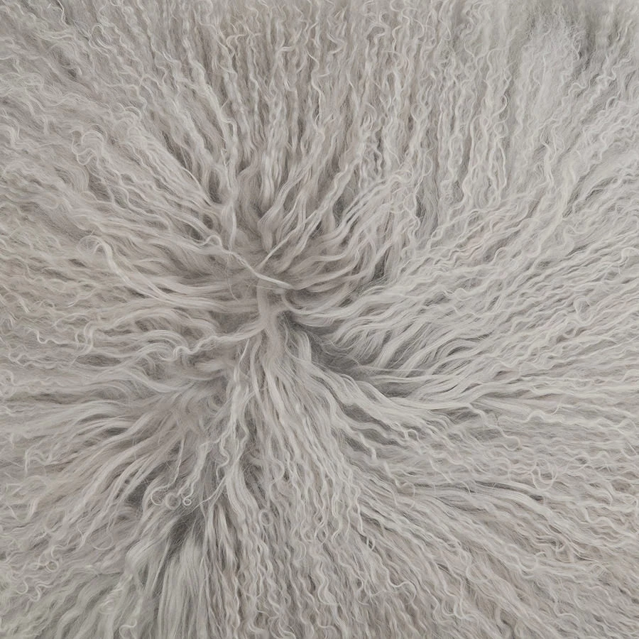Scout House Mongolian Sheepskin Cushion - Light Grey 40 Cm