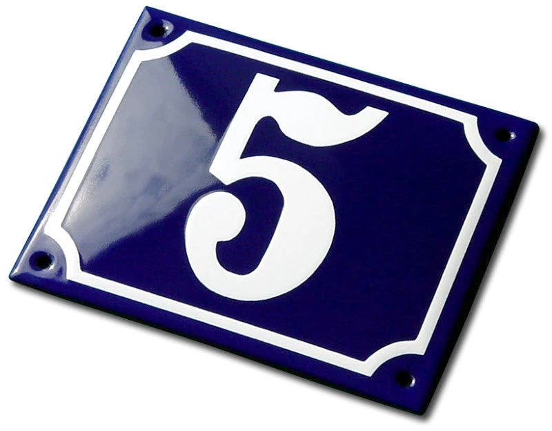 Scout House Gifts Enamel House Numbers From France In Traditional Deep Cobalt Blue