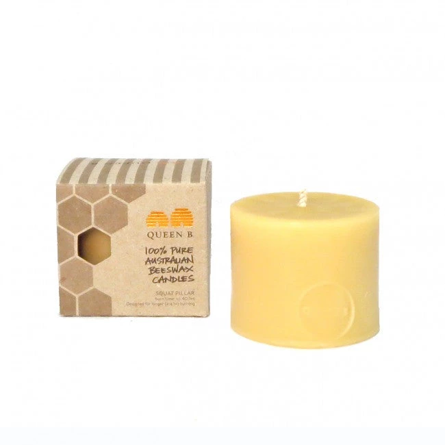 Scout Homewares Queen B Solid Beeswax Squat Pillar Candle