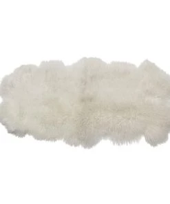Scout House Mongolian Sheepskin Floor Rug - White