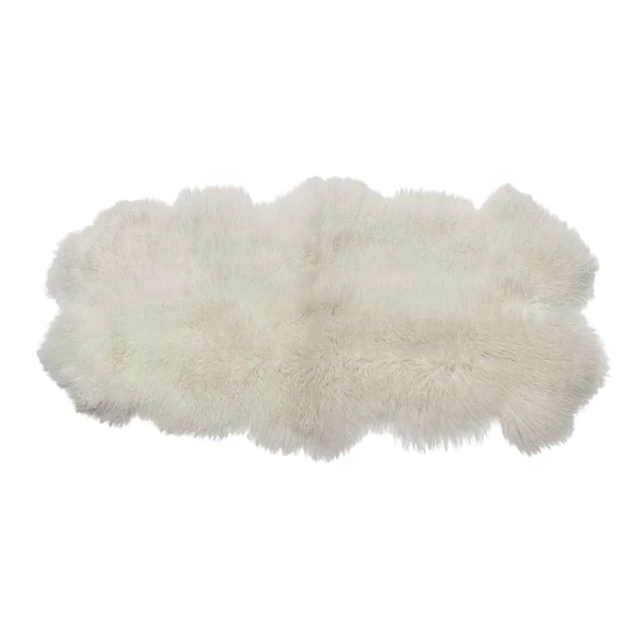 Scout House Mongolian Sheepskin Floor Rug - White